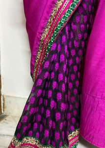 Vibrant Pink Floral saree