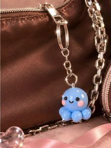 Cute Blue Octopus Keychain