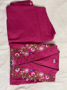 Vibrant Pink Embroidered Kurta