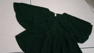 Green Flared Button-Up Top
