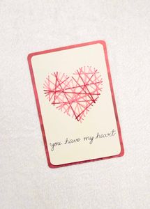 Handmade String Art Heart Card