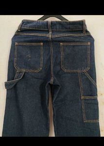 Baggy Dark Wash Cargo Jeans