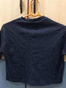 Navy Blue Cropped T-Shirt