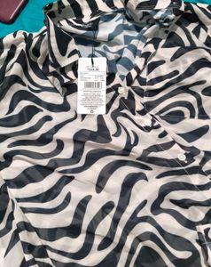 Shein Animal Print Spread Collar Shirt