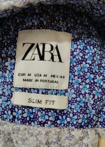 Men's Blue Floral Print Short Sleeve Shirt