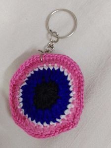 Crochet Evil Eye Keychain