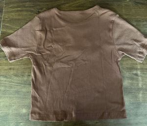 Zudio Brown Ribbed Top