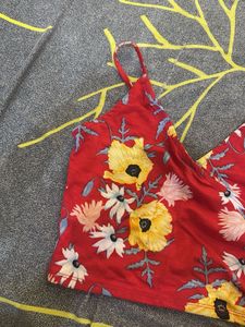 Red Floral Cami Top