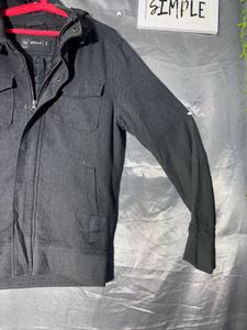 Men's Dark Grey Hooded Jacket