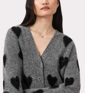 Grey Heart Print Cardigan