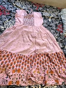 Pretty Pink Tiered Ethnic Gown