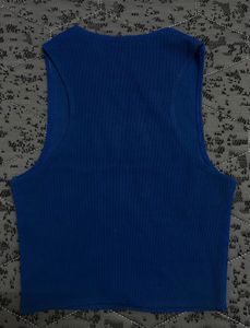 Burger bae Blue Cropped Tank Top