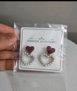 Heart Pearl Drop Earrings