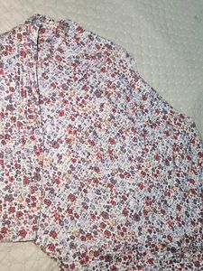 Floral Print Cropped Long Sleeve Top