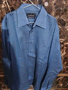 Classic Royal Blue Vanhood Cotton Shirt