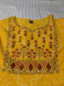 Vibrant Yellow Ethnic Kurta Set with Dupatta