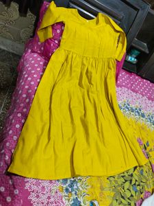 Yellow Casual Dress anarakali long