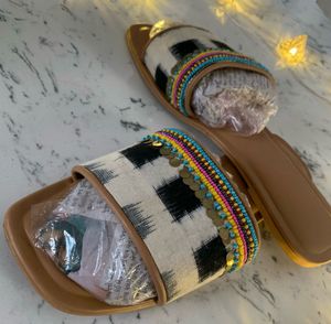 Handcrafted Ikat Printed Flat Sandals