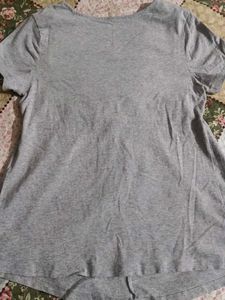 Grey Layered V-Neck Top
