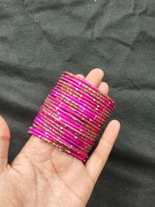 Pink &amp; Green Bangle Set