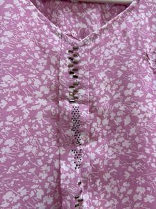 Pink Floral Kurta