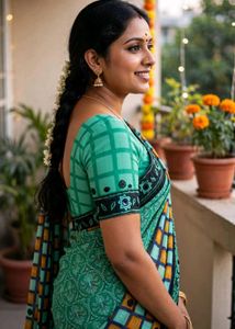 Elegant Green Printed Saree