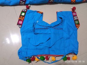 Vibrant Blue Gujarati Chaniya Choli