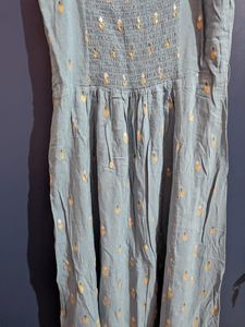 Light Blue Printed Ethnic Gown