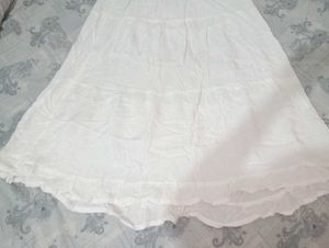 White Tiered long Skirt