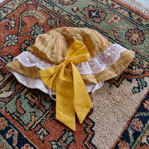 Kids Yellow Frock With Hat