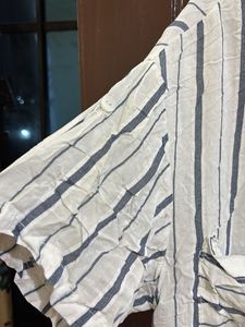 Vertical Stripe Button-Up Shirt