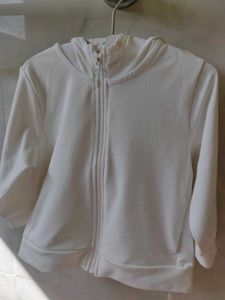 Uniqlo  White Zip-Up Hoodie (unisex)