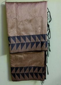 BEAUTIFUL BLUE BROWN MIX NUDE SHADE SAREE