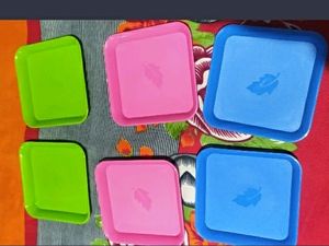 ♥️:🚨 Nitron™ Plastic Snack Quarter Plates Set - Microwave Safe (Set of 6) 🍽️