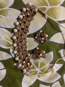 Elegant Pearl &amp; Stone Necklace Set