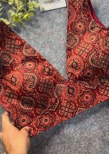 Red Paisley Print Top