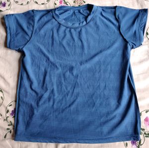 Blue Striped Sleeve Tee