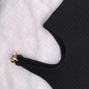 Bershka Black Cut-Out Top