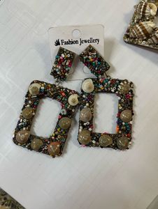 Boho Beaded &amp; Seashell Statement Earrings