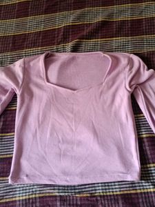Lavender Long Sleeve V-Neck Top