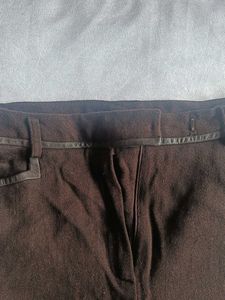 Women's straight dark brown trousers