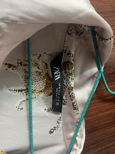 Zara Leopard Print Button-Up Shirt (XL)