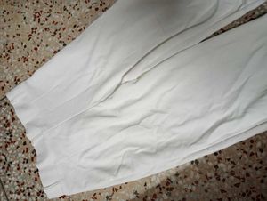 White Wide-Leg Trousers