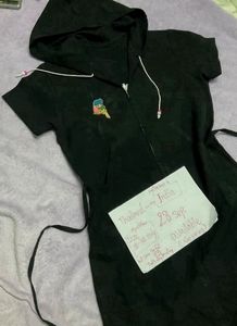 Cute Black Hoodie Dress32-34