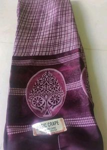 Purple Magic Crape Saree with Blouse