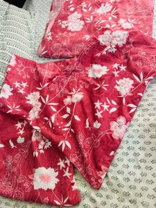 Pink Floral Double bedsheet Set