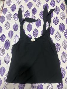 Black Tie-Strap Tank Top