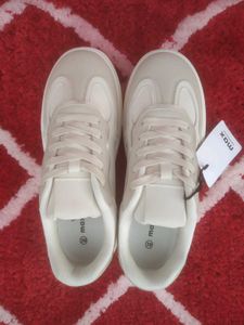 Women Stylish Cream Platform Sneakers