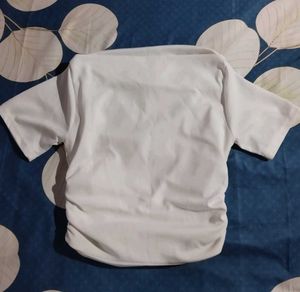 Chic White Ruched Crop Top