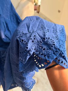 ZUDIO Blue Smocked Tiered Midi Dress
